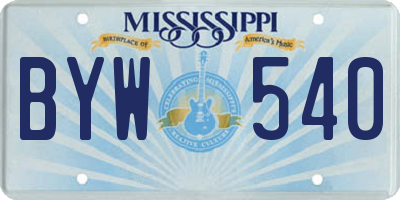 MS license plate BYW540