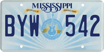 MS license plate BYW542