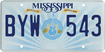 MS license plate BYW543