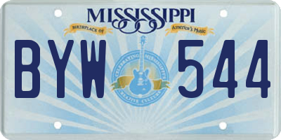 MS license plate BYW544