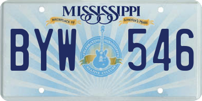 MS license plate BYW546