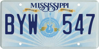MS license plate BYW547