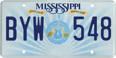 MS license plate BYW548