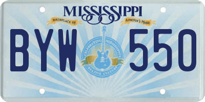 MS license plate BYW550