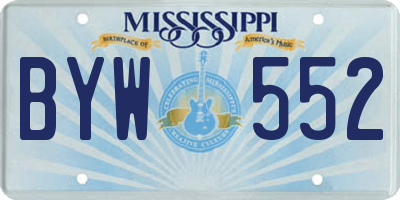 MS license plate BYW552