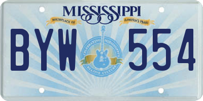 MS license plate BYW554
