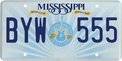 MS license plate BYW555