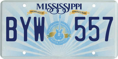 MS license plate BYW557