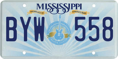 MS license plate BYW558