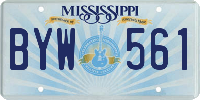 MS license plate BYW561