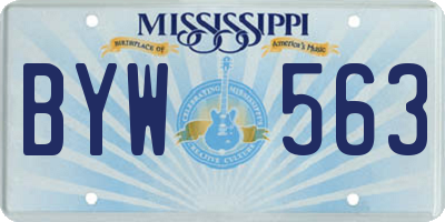 MS license plate BYW563