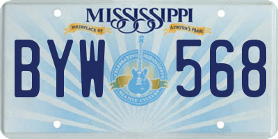 MS license plate BYW568