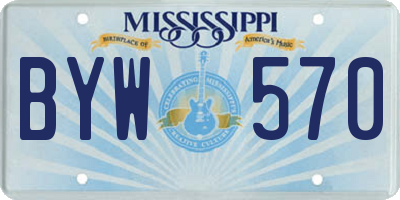 MS license plate BYW570