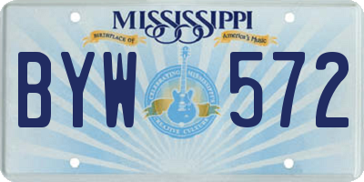 MS license plate BYW572