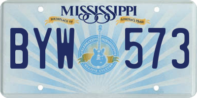 MS license plate BYW573