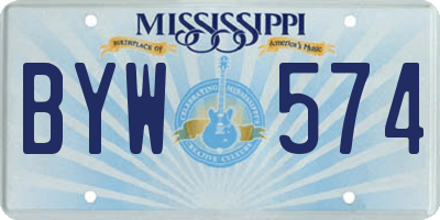 MS license plate BYW574