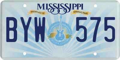 MS license plate BYW575