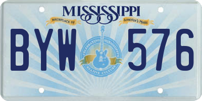 MS license plate BYW576