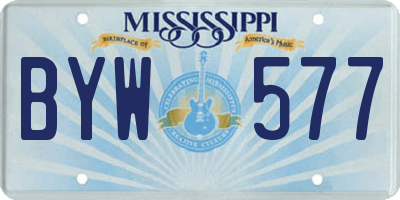 MS license plate BYW577
