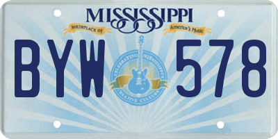 MS license plate BYW578