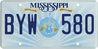 MS license plate BYW580