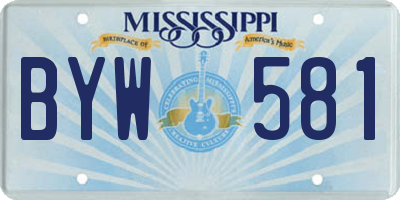 MS license plate BYW581