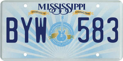 MS license plate BYW583