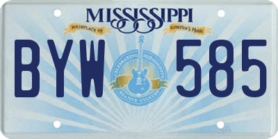 MS license plate BYW585