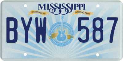 MS license plate BYW587
