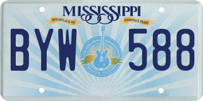 MS license plate BYW588
