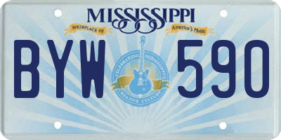 MS license plate BYW590