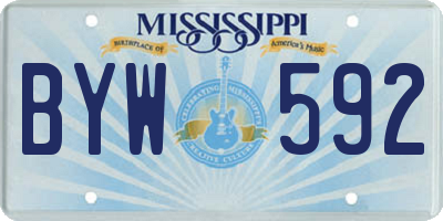 MS license plate BYW592