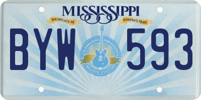 MS license plate BYW593
