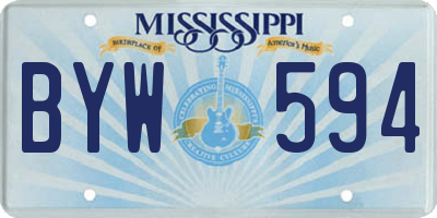 MS license plate BYW594
