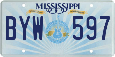 MS license plate BYW597