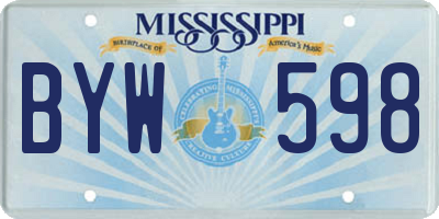 MS license plate BYW598