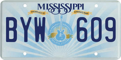 MS license plate BYW609