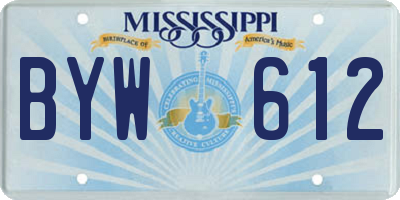 MS license plate BYW612