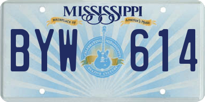 MS license plate BYW614