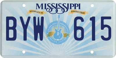 MS license plate BYW615