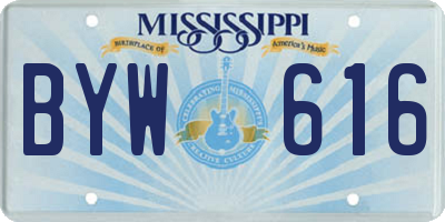 MS license plate BYW616
