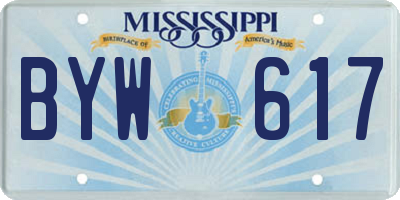 MS license plate BYW617