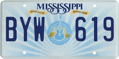 MS license plate BYW619