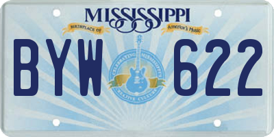 MS license plate BYW622