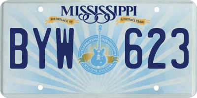 MS license plate BYW623