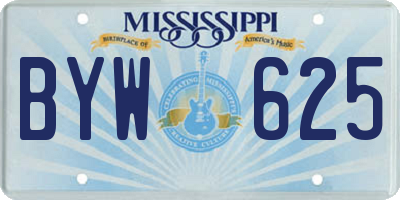 MS license plate BYW625