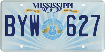 MS license plate BYW627