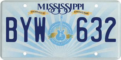 MS license plate BYW632