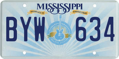 MS license plate BYW634