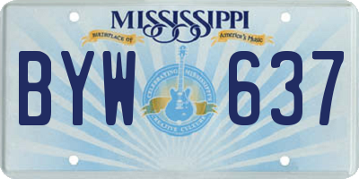 MS license plate BYW637